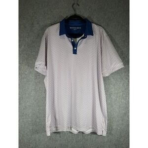 Mizzen + Main Polo Shirt Men XL Short Sleeve Golf Geoprint Pullover Casual